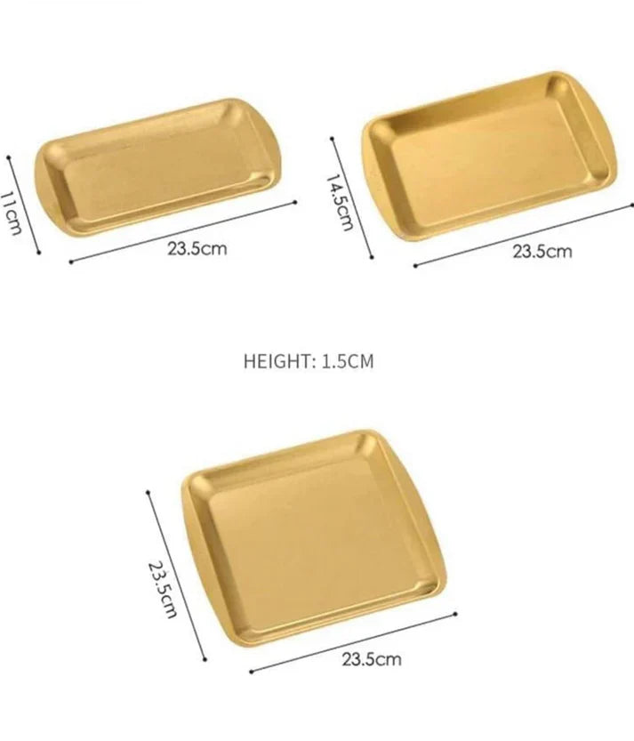 Luxury Gold Rectangle Shaped Tray