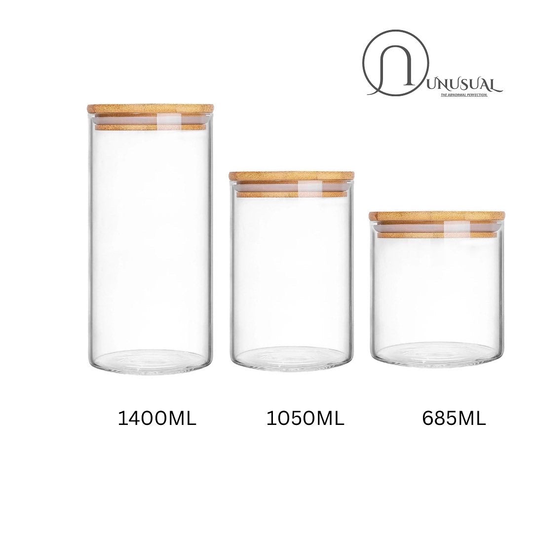 Pack of 3 Air Tight Glass Storage