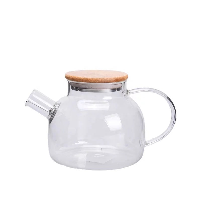 7-Pcs Japanese Style Glass Kettle Set with Bamboo Tray