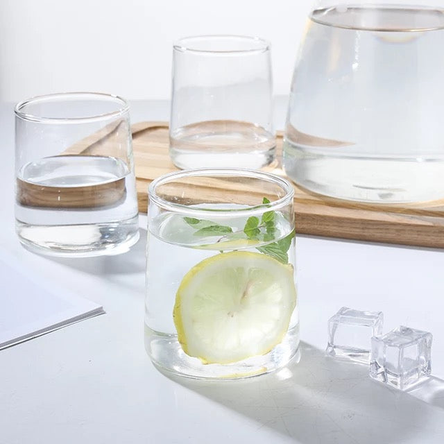 7-Pcs Nordic Classic Style Glass Set with Cork Lid Jug