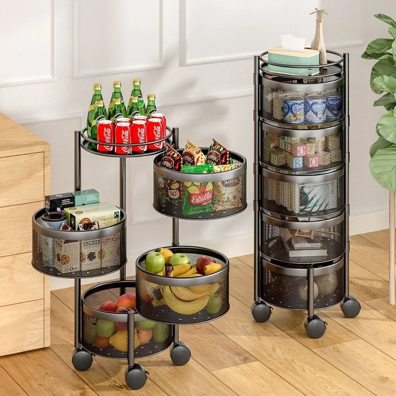 ROTATEABLE KITCHEN SHELF TROLLEY