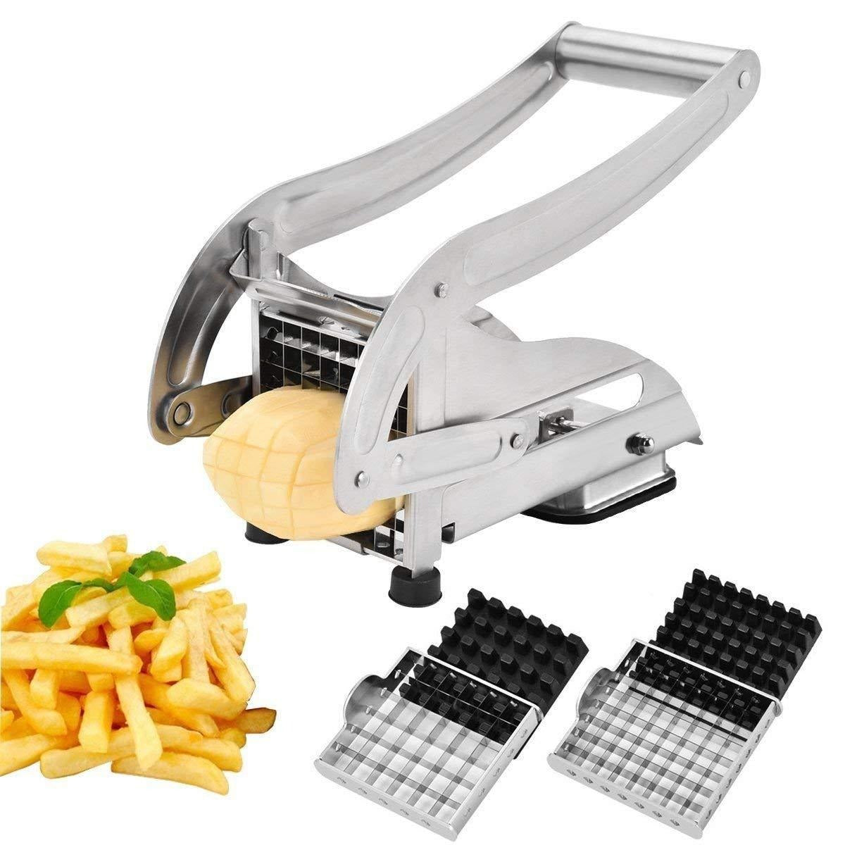 Stainless Steel Blades French Fries Potato Slicer Machine,Cucumber Slicer Machine, Home Kitchen Gift Slicer Machine