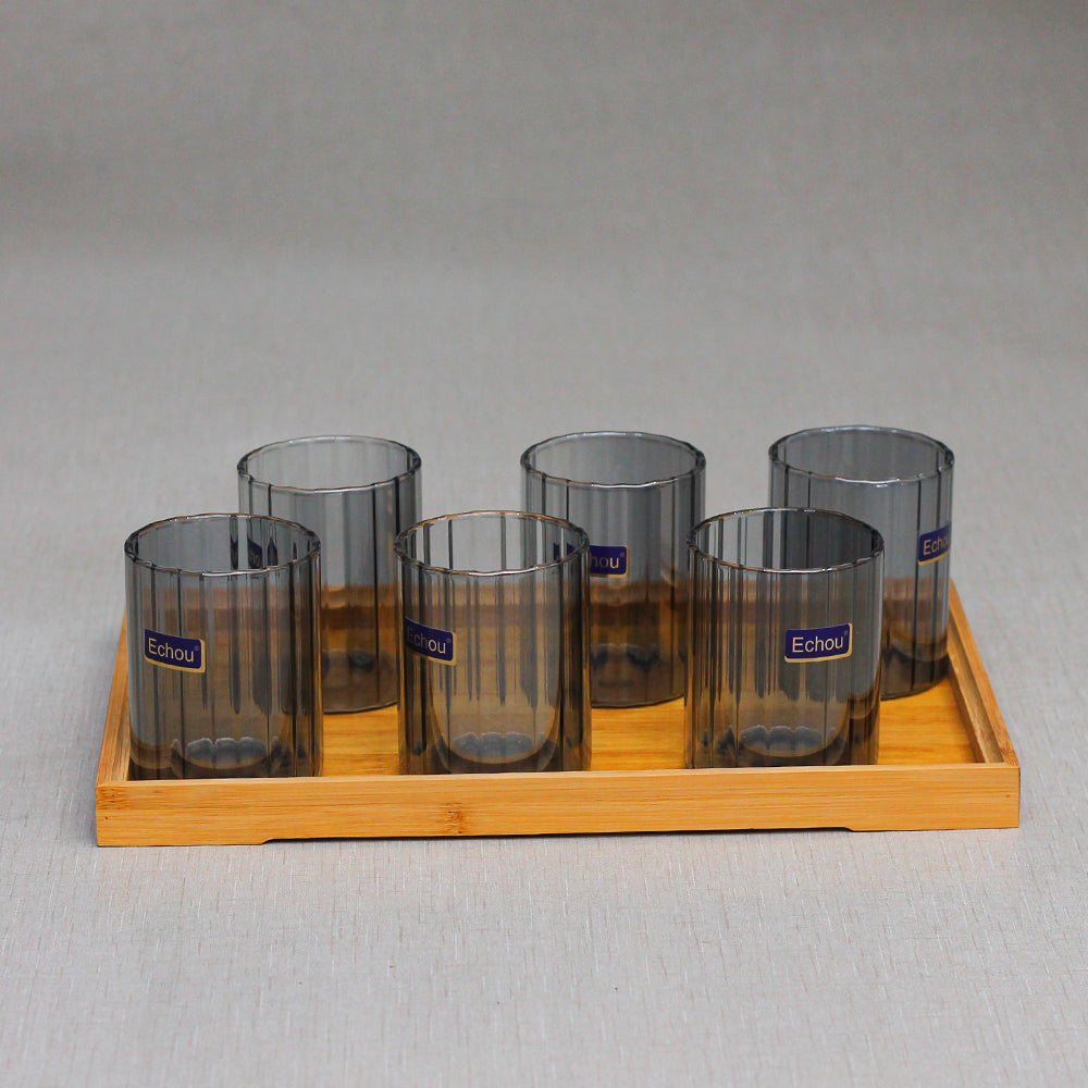 Black Lining Glass Water Set-8pcs