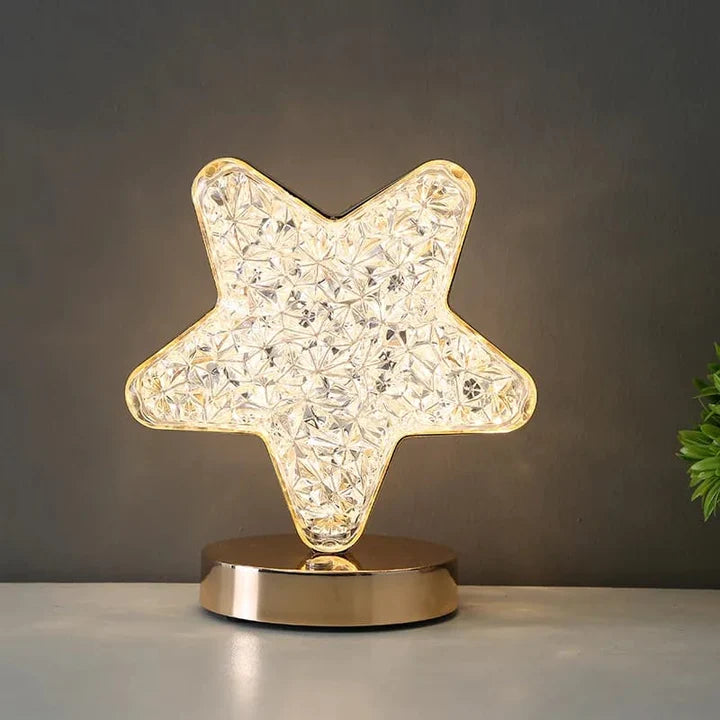 CRYSTAL STAR TABLE LAMP, TOUCH CONTROL BEDSIDE LAMP WITH 3 LEVELS BRIGHTNESS