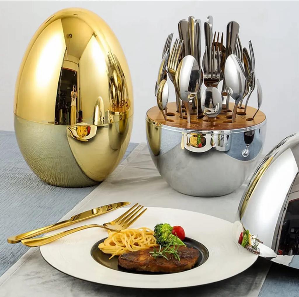 EGG SHAPED PREMIUM CUTLERY SET 24pcs