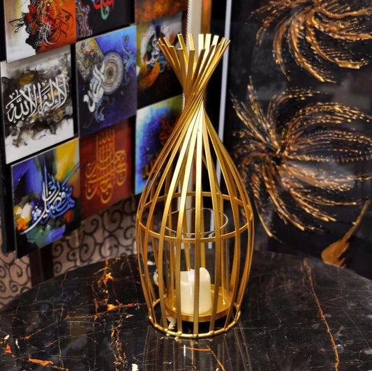 European  decorations gold light luxury Iron Candle Stand With Candle