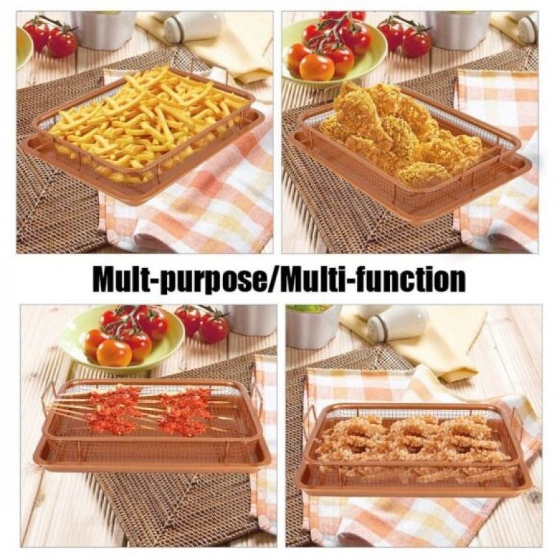 2 Piece Set Non-Stick Crisping Tray Square