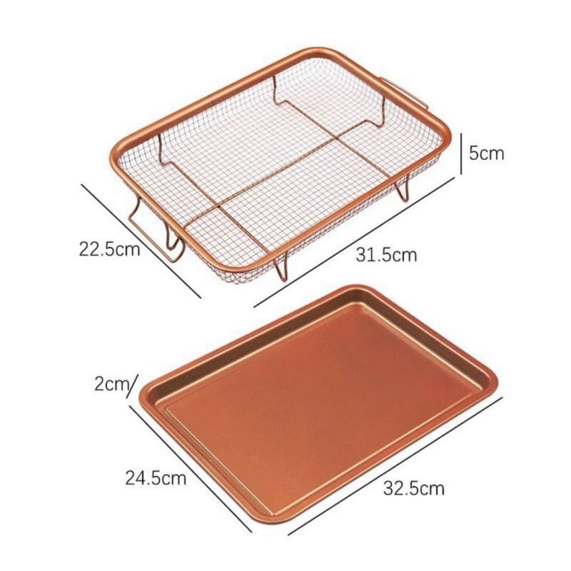 2 Piece Set Non-Stick Crisping Tray Square