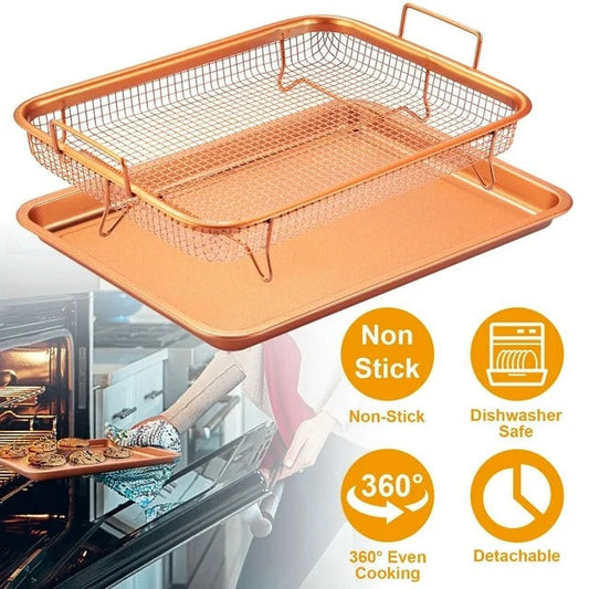 2 Piece Set Non-Stick Crisping Tray Square