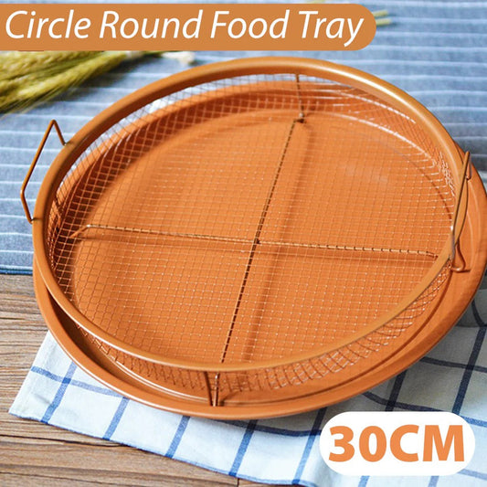 2 Piece Set Non-Stick Crisping Tray Round