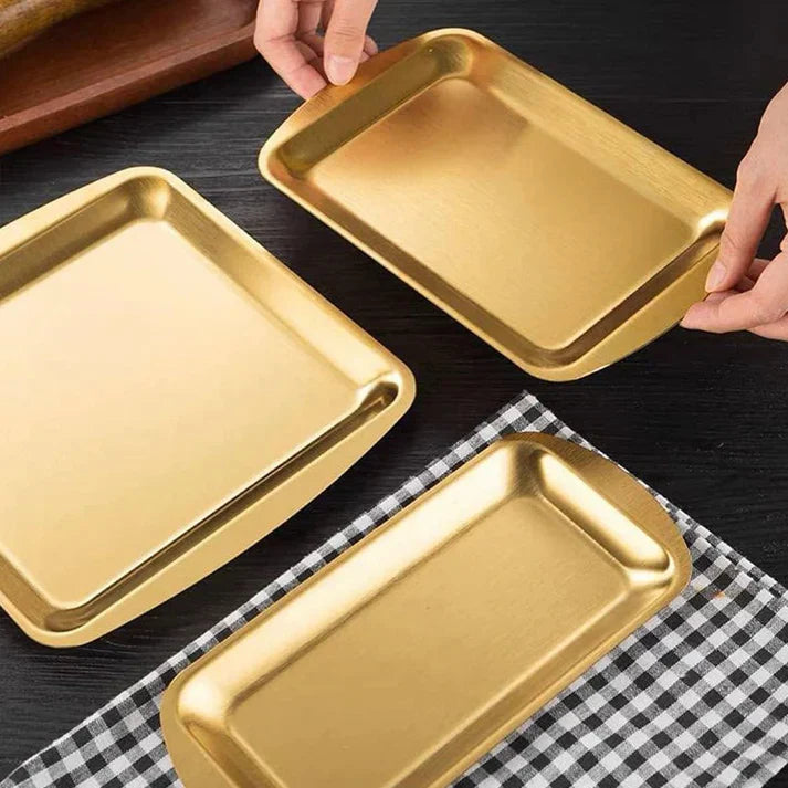 Luxury Gold Rectangle Shaped Tray