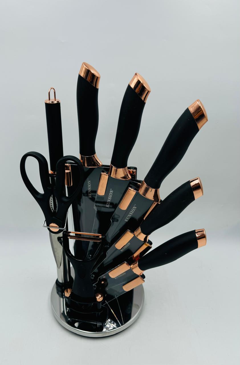 9-Piece Stainless Steel Knife Set Multiple Colors Available