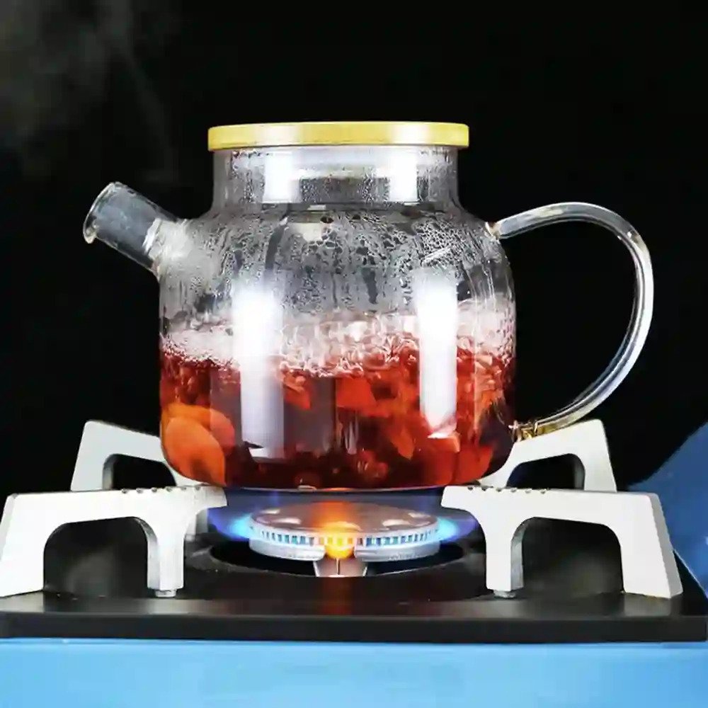 Glass Kettle Teapot Set 6 Pcs