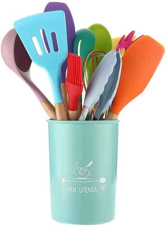 12Pcs Kitchen Cooking Utensils Set With Wooden Handle