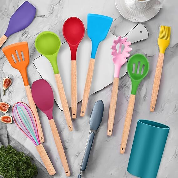 12Pcs Kitchen Cooking Utensils Set With Wooden Handle