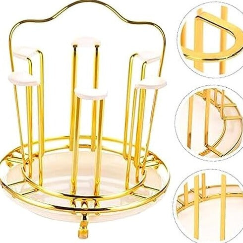 6-Hooks Glass Wire Stand Rack