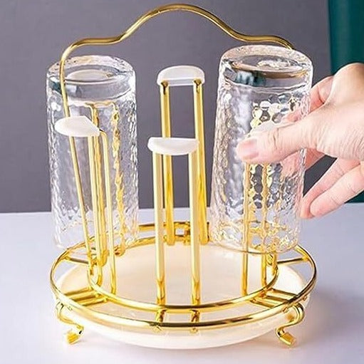 6-Hooks Glass Wire Stand Rack