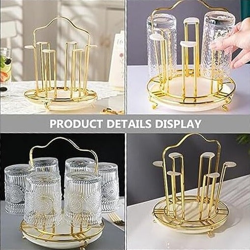 6-Hooks Glass Wire Stand Rack