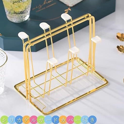 6-Hooks Glass Wire Stand Rack