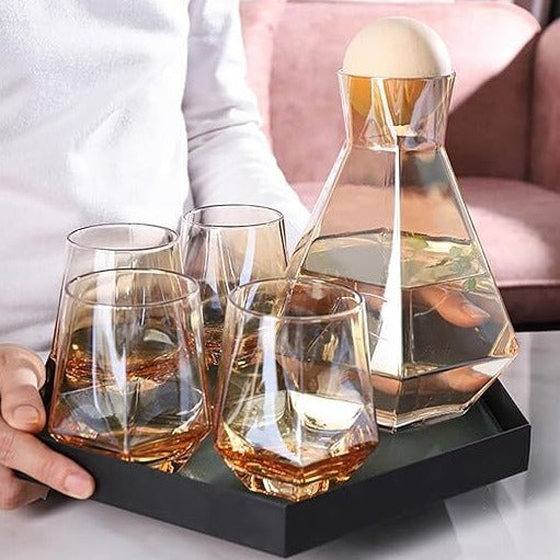 7-Pcs Set Crystal Glass Hexagonal Pitcher Water Set