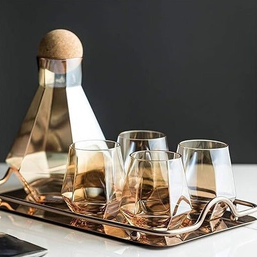 7-Pcs Set Crystal Glass Hexagonal Pitcher Water Set