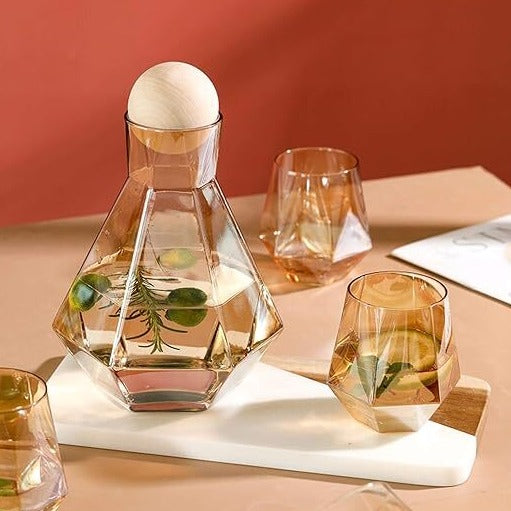 7-Pcs Set Crystal Glass Hexagonal Pitcher Water Set