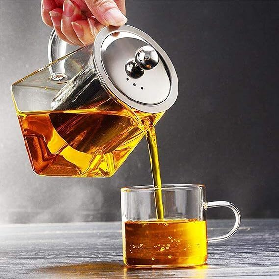 High Temperature Resistant Borosilicate Glass Teapot (Square)