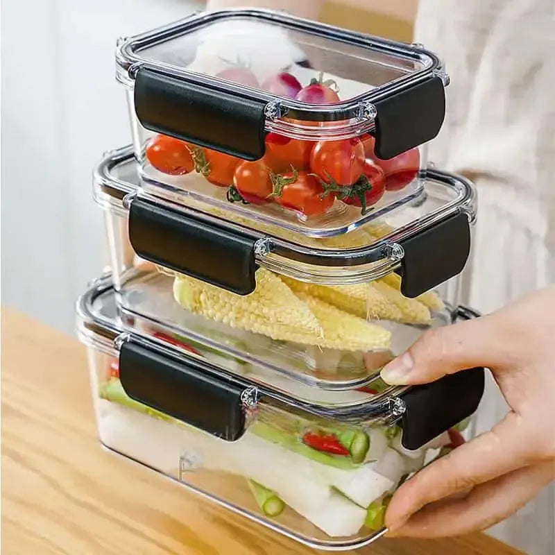 SET OF 3 ACRYLIC LIKE GLASS FOOD CONTAINER BOXES